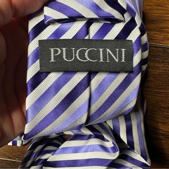 VTG Puccini Striped Microfiber Tie - Picture 2 of 3